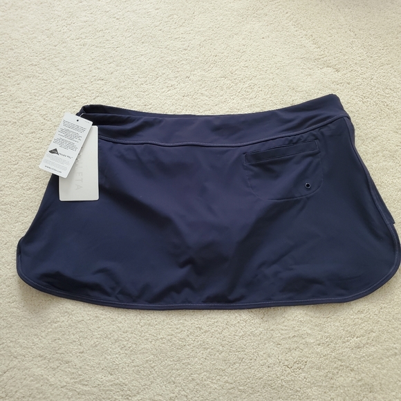 SOLD WT Athleta Navy Tidal Swim/Sport Skirt szM - Picture 2 of 11